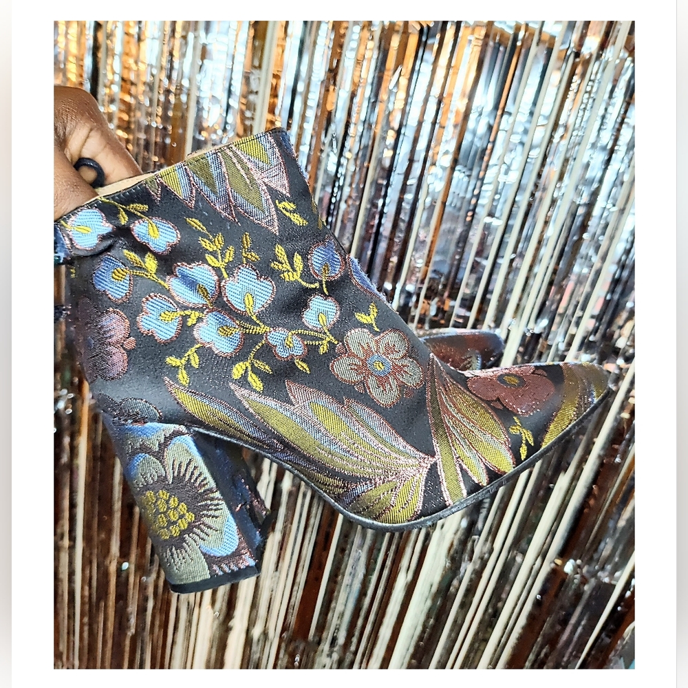 Anthropologie Floral Booties